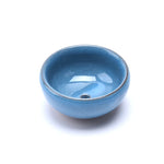 cache pot céramique bleu brun texture floraux classique artisanal plante maison