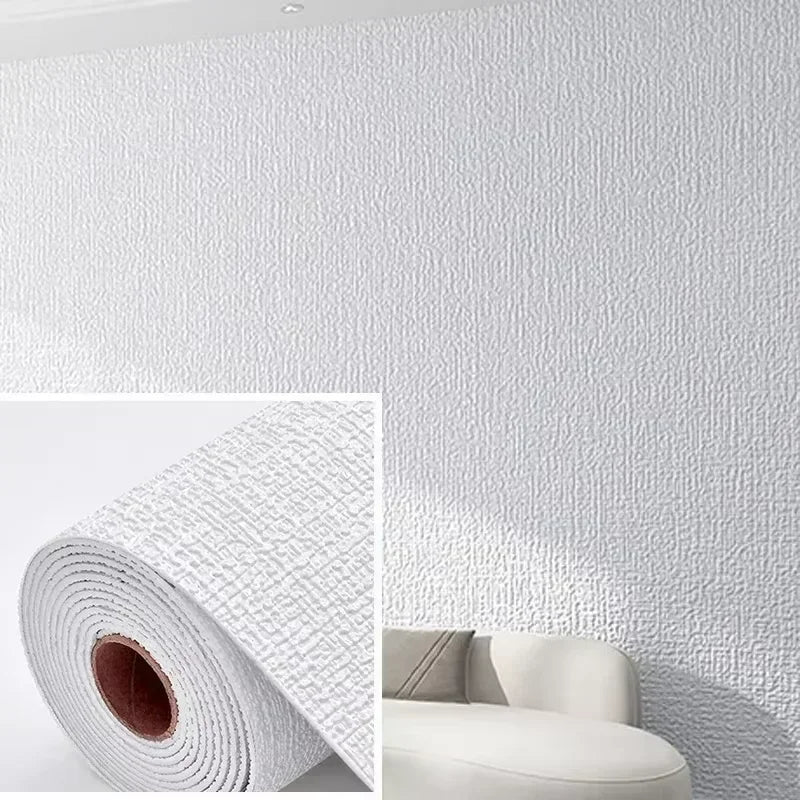 papier peint auto adhésif texture lin blanc moderne mur salon chambre rénovation pvc