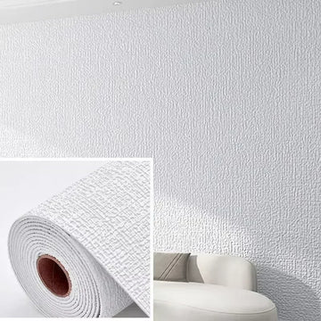 papier peint auto adhésif texture lin blanc moderne mur salon chambre rénovation pvc
