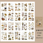 autocollants vintage rose beige marron blanc collage papier illustrations textes rétro romantique scrapbooking journal