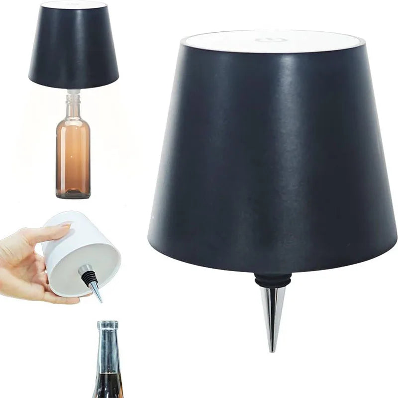 lampe table moderne sans fil rechargeable tactile noir led chambre basse luminosité tringle basculante