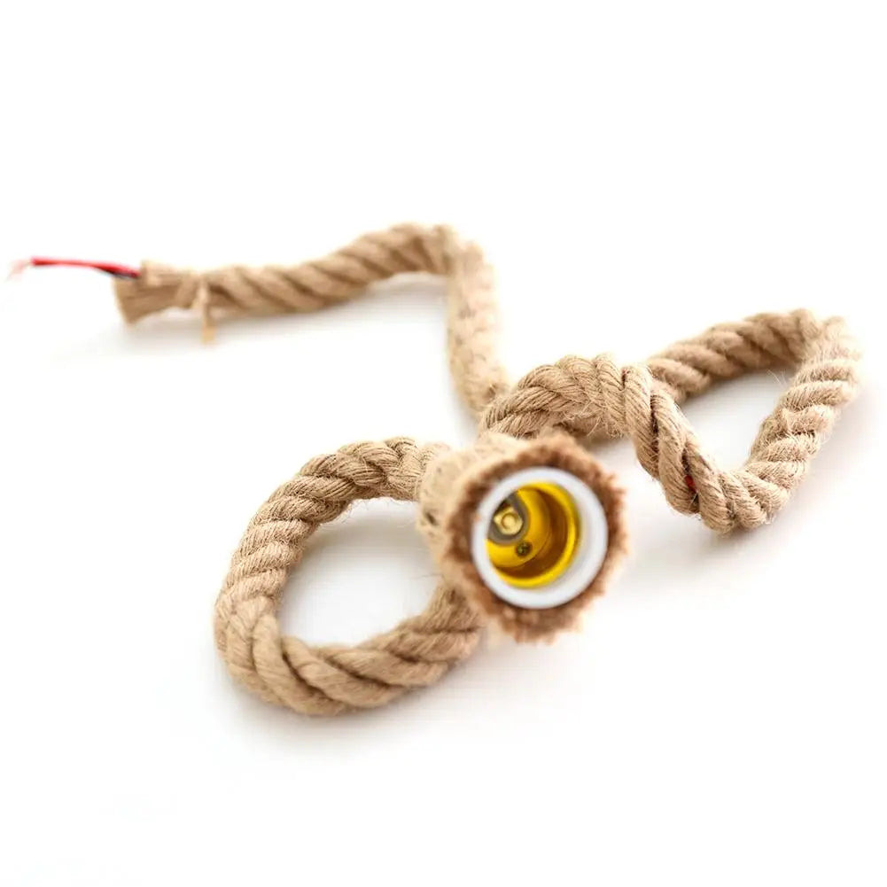 corde suspension rustique tissée beige ampoule électrique bricolage décoration industrielle fête