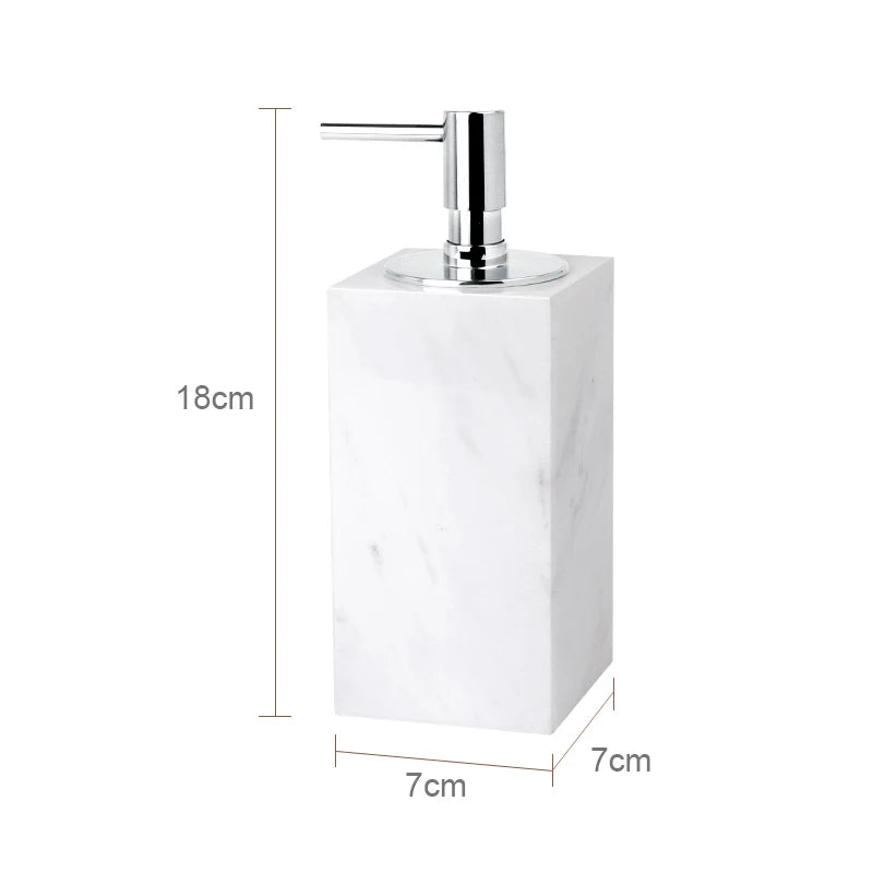 ensemble salle bain marbre blanc doré distributeur savon boîte mouchoirs diffuseur moderne