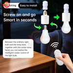 support lampe e27 base ab abs télécommande contrôle distant interrupteur rf blanc métal argenté