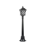 lampadaire extérieur bronze noir géométrique ip65 led 110cm hauteur abatjour transparent vieilliextérieur industrielle fixationsol