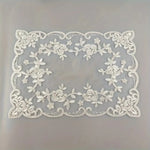 serviette table florale polyester blanc beige dentelle classique romantique rétro pâques festive