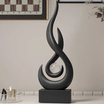 Sculpture décorative abstraite spirale sphère transparente moderne minimaliste noir blanc