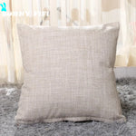 housse coussin carré coton lin moderne couleur unie beige marron rouge vert bleu orange