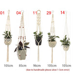 suspension murale macramé boho plante corde coton annneau métallique blanc artisanalintérieur jardin