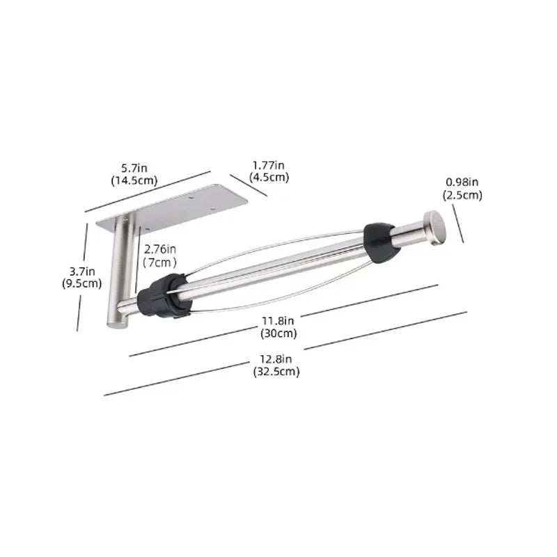 porte serviettes cuisine noir métal moderne vis fixation organisateur