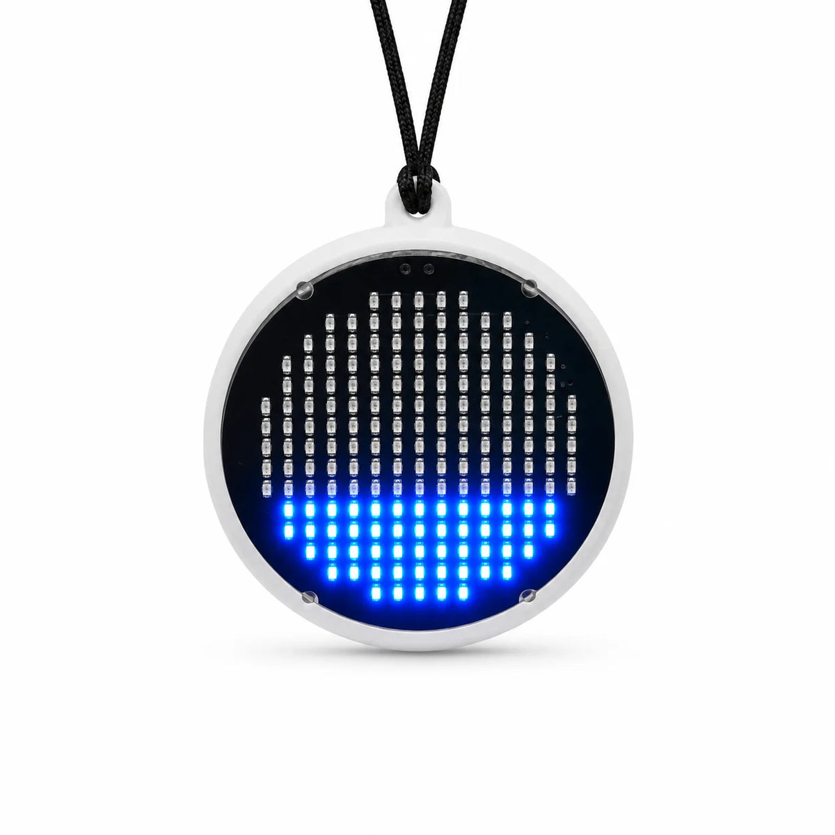 collier lumineux led blanc noir matrice technologique rechargeable sans fil