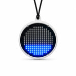collier lumineux led blanc noir matrice technologique rechargeable sans fil