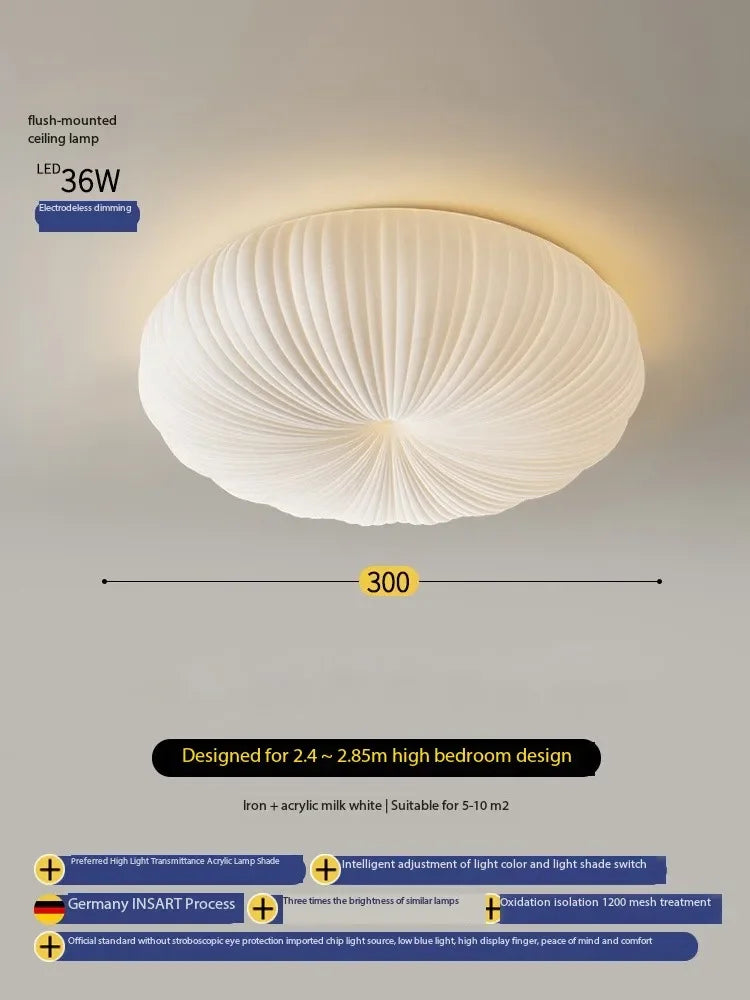 plafonnier moderne suspension blanc beige marron rose plissés gaufrés minimaliste élégant