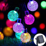 guirlande lumineuse solaire translucides blanc doré multicolore moderne étanche ip65extérieur jardin fêtes noël