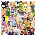 stickers humoristiques memes internet multicolores adhésifs feuillets variés personnages expressions faciales