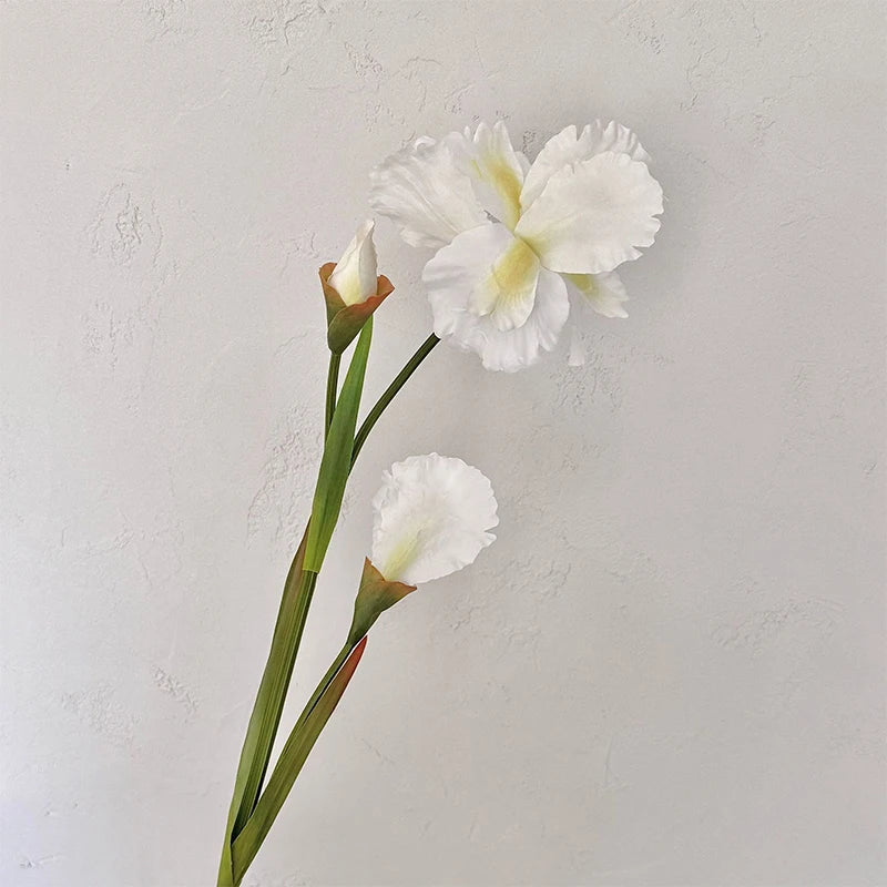 bouquet iris artificiels soie violet vert moderne intérieur mariage anniversaire baby shower
