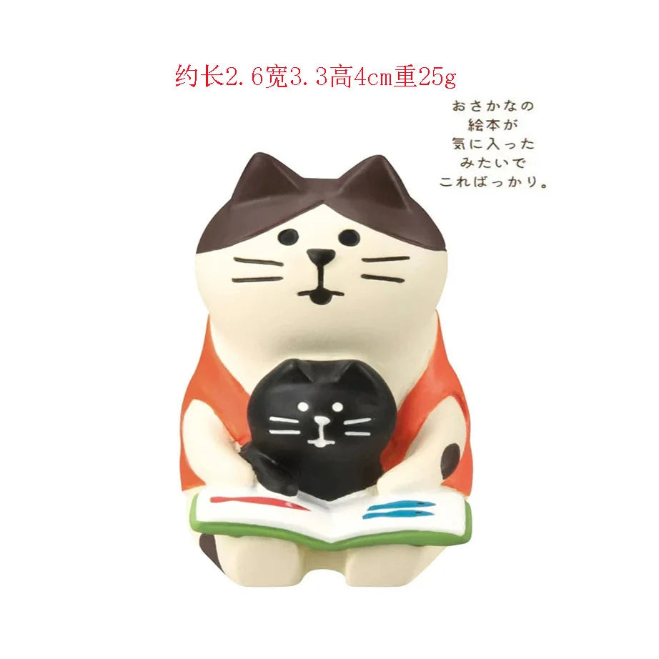 statuettes chats cartoon ailes blancs noirs decoration maison jardin collection erotique