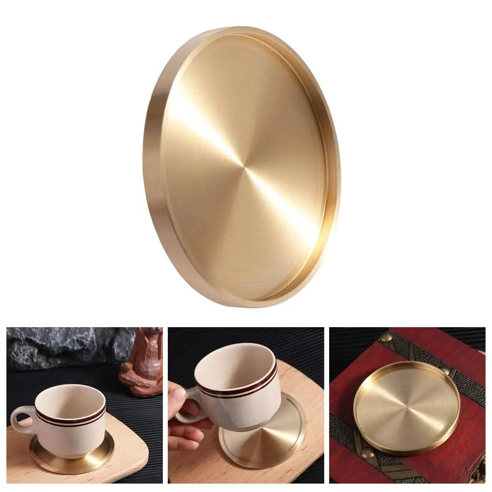 soucoupe moderne dorée lisse tasse plateau minimaliste table protection meuble