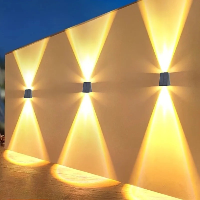 appliques murales solaires noires ip65 modernes panneaux solaires led oeilletsextérieur
