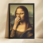 toile d'art mona lisa humour renaissance décoration salon chambre fade résistante glossy canvas