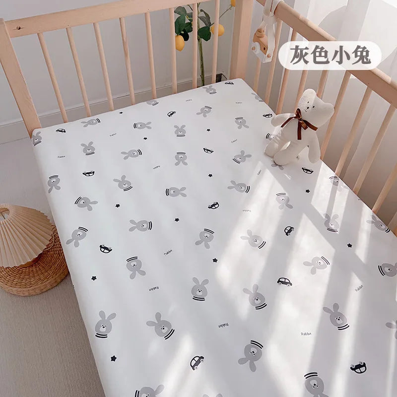 drap bébé couverture panda points sapins élastique simple beige uni coton respirant lit enfant