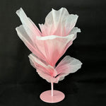 décoration intérieure fleur table soie blanc bleu rose 150cm moderne élégante tulle opaque
