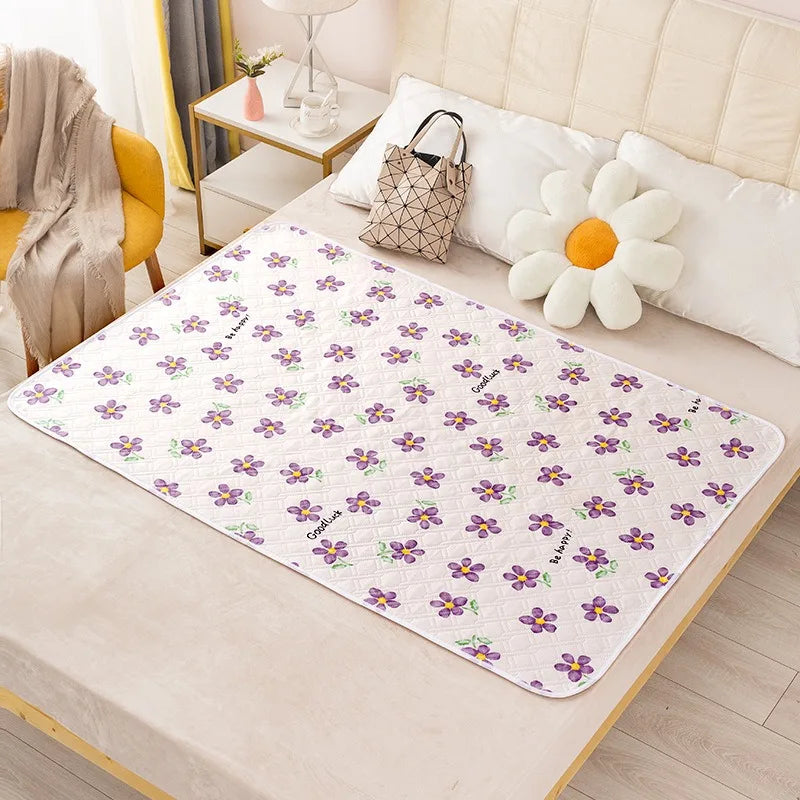 tapis sol moderne imperméable lit bébé motif coeur fleur couleur rouge bleu