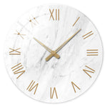 horloge murale moderne marbre blanc aiguille quartz 12 pouces adhésif salon