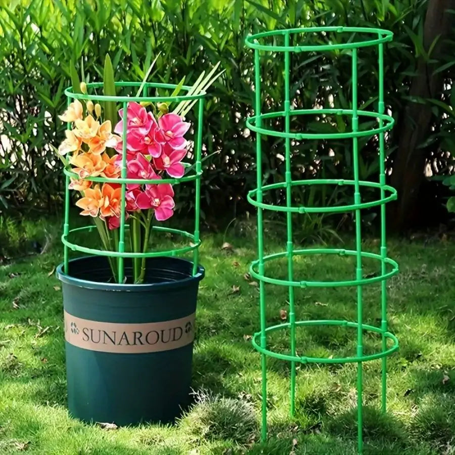 support plante grille circulaire clips vert moderne fixations plantes treillis anneau boite plastique fonctionnel