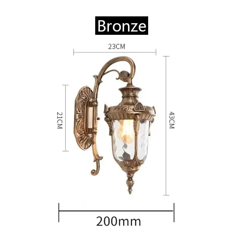applique murale classique bronze noir verre texturé éclairage cuisine chambre étanche vintage ornement sculpté