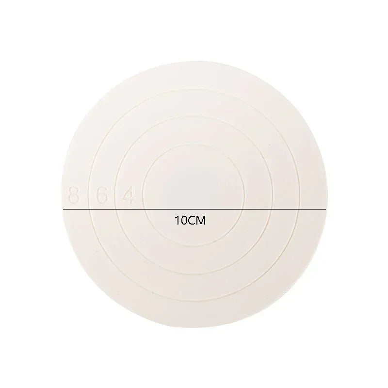 plateau tournant silicone rose blanc biscuits décoration gâteau fondant cupcakes emporte pièces turntable