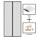 rideau porte noir maille fine moderne velcro clous 90x210 100x210 cm