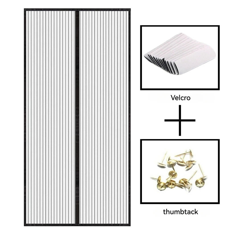 rideau porte noir moderne maille fine velcro clous intérieur chambre isolation 90cm 210cm