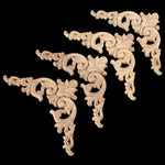 ornements décoratifs bois feuilles stylisées motifs floraux complexes baroque fixation