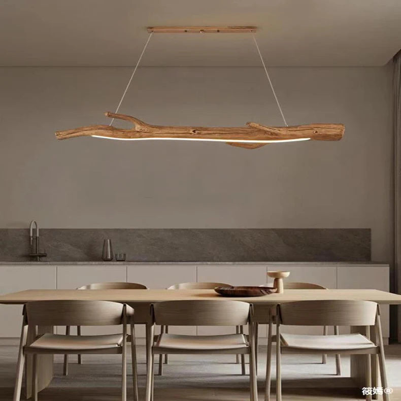 lampe suspendue moderne rustique bois naturel blanc opacité chambre salon