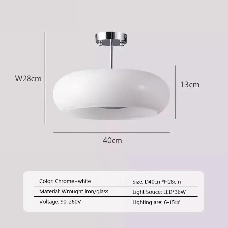 lampe suspendue moderne or blanc brillante verre opaque 28cm diamètre