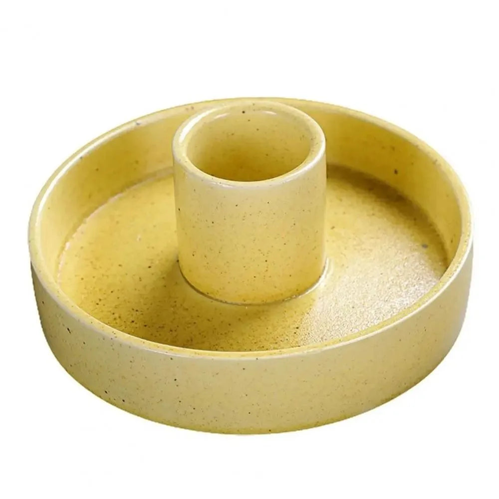 support bougie moderne blanc bleu jaune orange piqueté facile nettoyer décoration maison salon