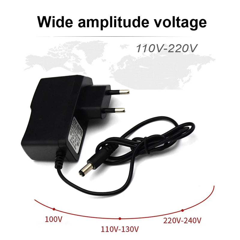 chargeur universel 12v 1a noir prise eu us mat moderne câble 92cm abs certifié