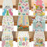 table pâques lapins fleurs happy easter multicolore rectangulaire festive imperméable polyester déco festive