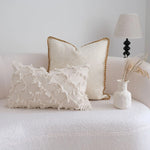 taies d'oreiller décoratives polyester non toxique moderne 30x50cm 45x45cm 50x50cm jacquard beigeclair tissage opacité