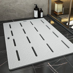 tapis bain antidérapant moderne hexagonal gris texturé douche imperméable hand washable