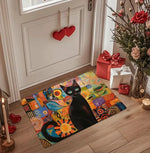 tapis sol antidérapant moderne multicolore chatons cœur géométrique salon chambre