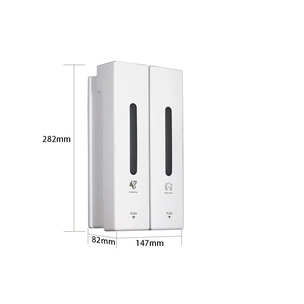 distributeur savon liquide moderne noir blanc adhésif sans perçage grande capacité minimaliste opaques