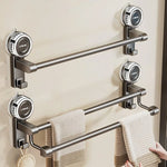 porte serviettes mural double barre cuivre gris moderne suction serviettes tissées beigeDecorationPomponBeige