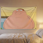 tapisserie murale moderne rose clair dessin animé peter griffin dorés polyester lavable machine rectangle