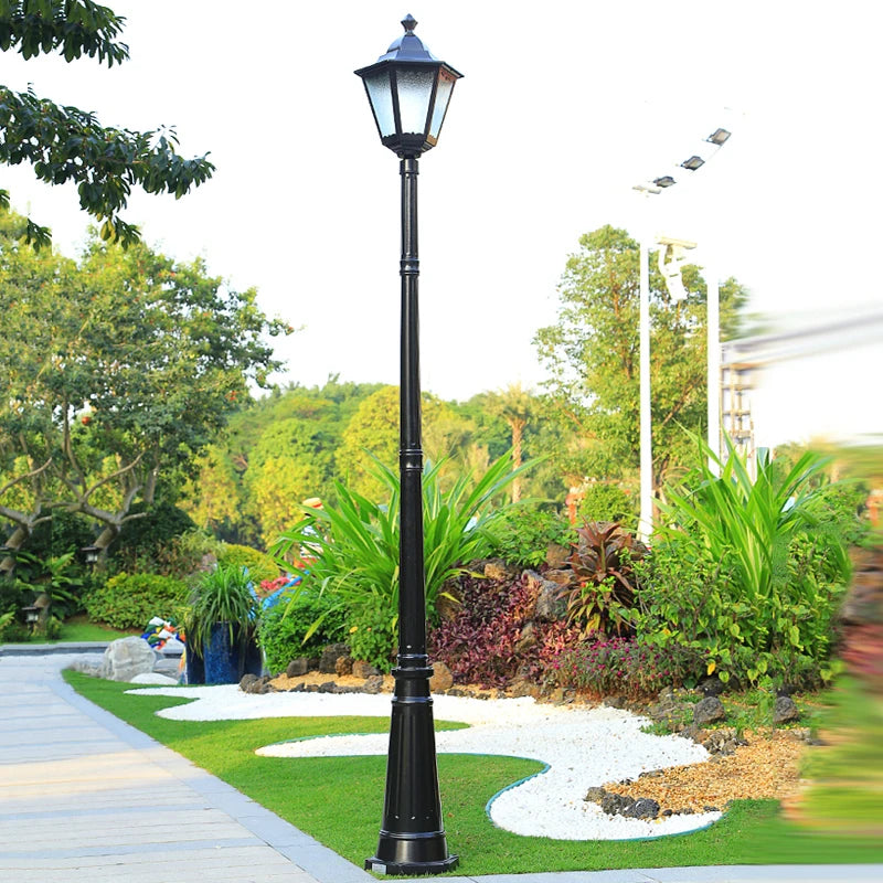 lampe rue dorée texture classique ornements floraux éclairage extérieur ip65 led aluminium