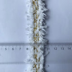 rubans frangés dorés blancs noirs 100 polyester largeur 3cm longueur 2mètres mariage décoration élégante