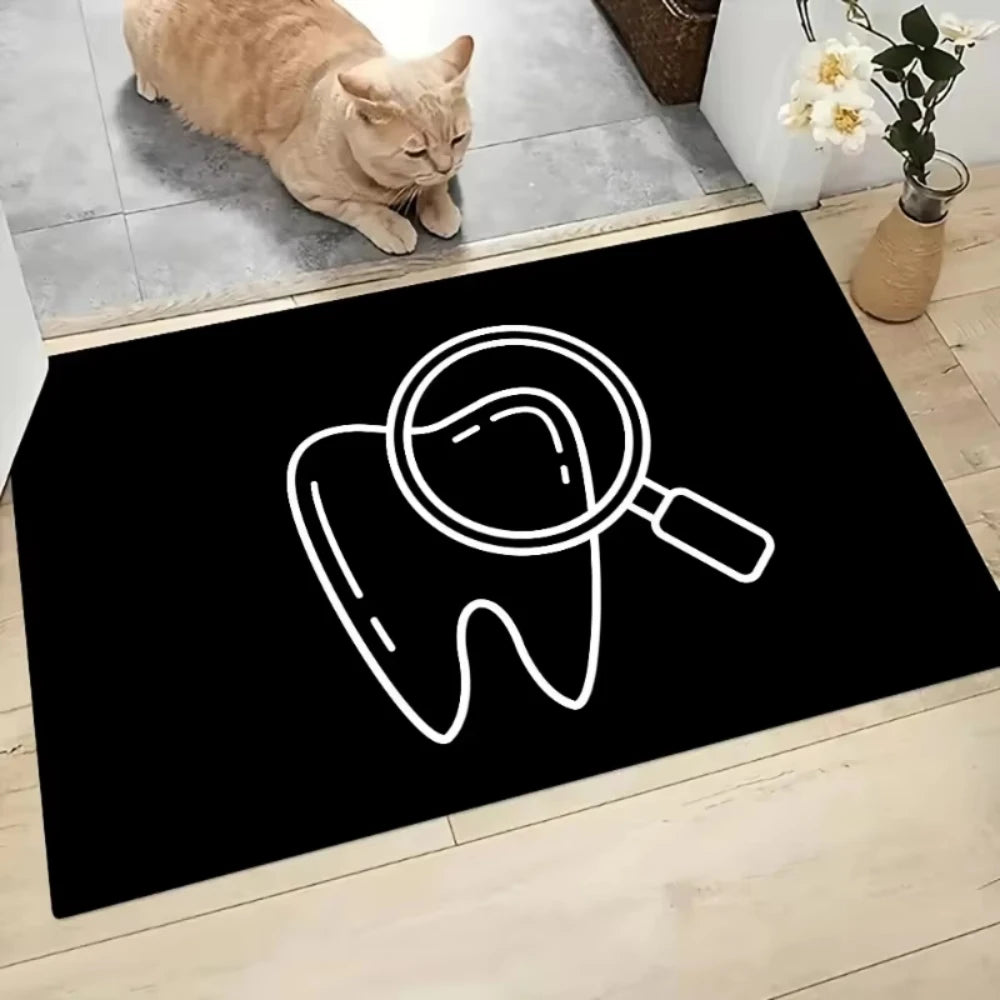 tapis sol dentaire motif dent mousse antidérapant velours salon entrée maison moderne décor