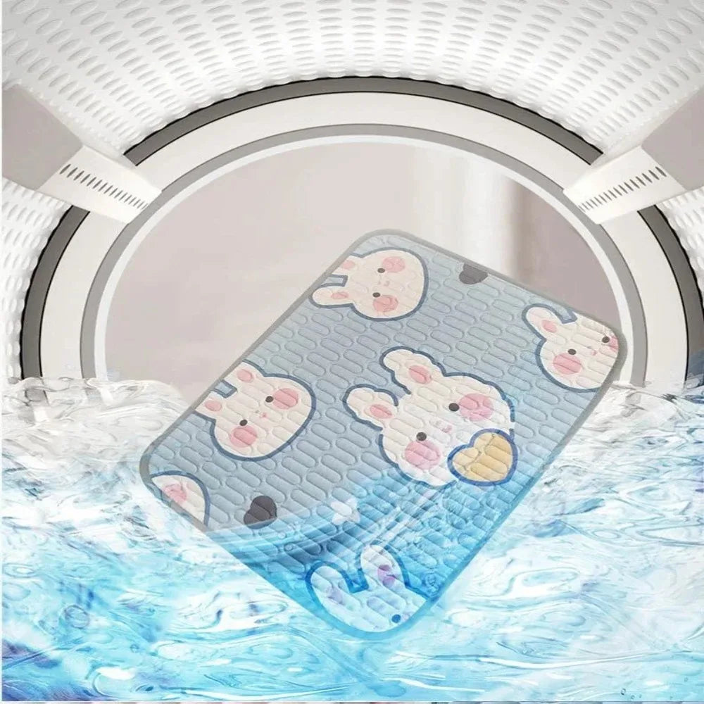 tapis lit bébé imperméable motifs animaux happy time 150x200cm 180x200cm coton blanc rose verte