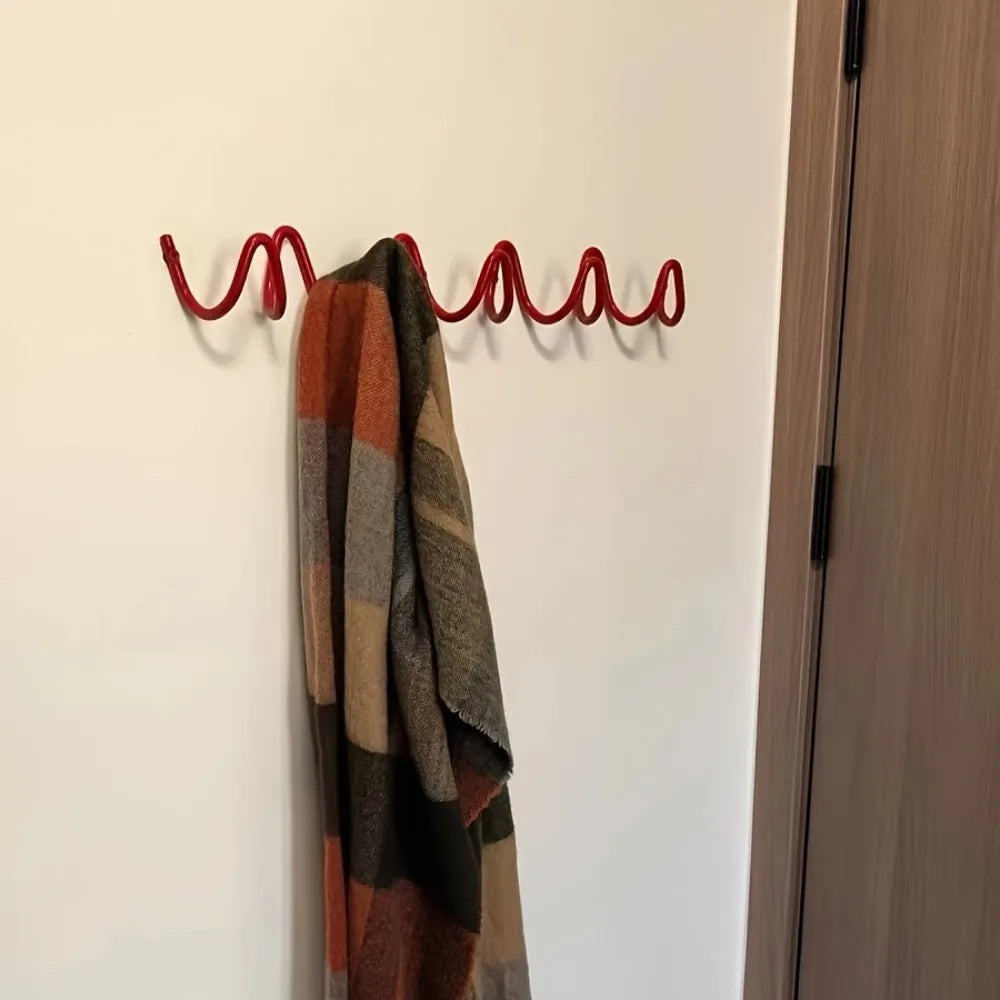 crochet mural moderne rouge spirale crochets fixé sacs pullsCALENDRIERporte clés
